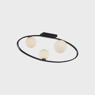 Lucande plafondlamp Kulka, 3-lamps, zwart, glas, G9