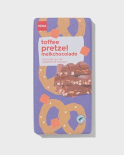 HEMA Chocoladereep melk toffee pretzel 180gram
