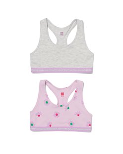HEMA Kinder croptops stretch katoen - 2 stuks lila (lila)