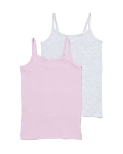 HEMA Kinderhemden katoen/stretch - 2 stuks lila (lila)