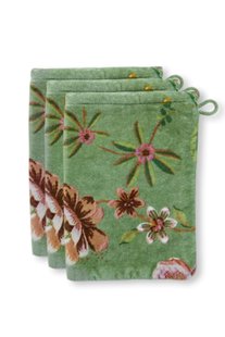 Pip Studio Washandje Set/3 Secret Garden Groen 16X22cm