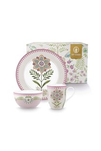 Pip Studio Lily & Lotus Ontbijt Set/3 Lila