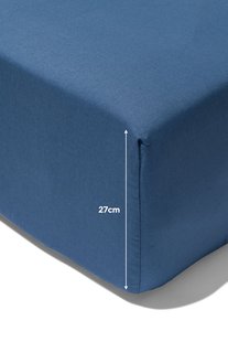 HEMA Boxspring hoeslaken 90x220cm zacht katoen blauw (blauw)