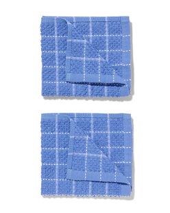 HEMA Vaatdoekjes 30x30 katoen blauw - 2 stuks (felblauw)