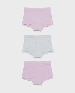 HEMA Kinderboxers katoen/stretch - 3 stuks lila (lila)