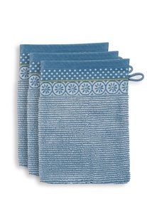 Pip Studio Washandje Set/3 Soft Zellige Blauw/Grijs 16X22cm