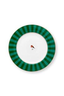 Pip Studio Love Birds Gebaksbord Strepen Groen 17cm