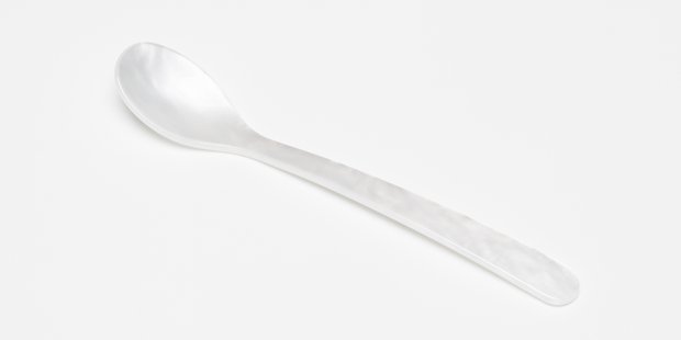 Heim Söhne - koffie-/cappuccinolepel - wit parelmoer