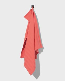 HEMA Theedoek 65x65 katoen met strepen (koraal)