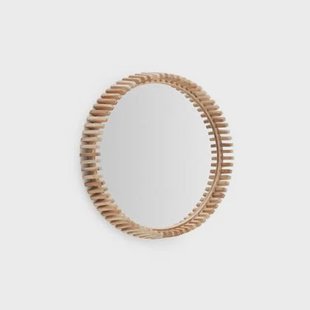 Kave Home - Polke spiegel van teakhout Ø 60 cm