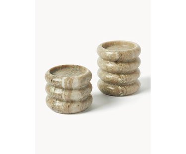 Kaarshouders Orta uit marmer, 2-delig