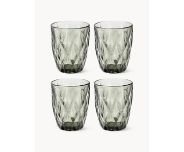 Waterglazen Colorado met structuurpatroon, 4 stuks