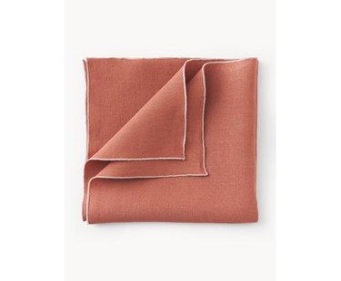 Linnen servetten Kennedy met bies, 4 stuks