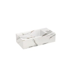 Riho Livit Tiny Fontein - 1 kraangat rechts - 41x20.5x10.5cm - keramiek - marmer wit W031007M00