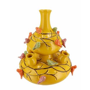 DK Design vaas Spring Birds - tulpenvaas - geel - D23 x H25 cm DK Design vaas Spring Birds - tulpenvaas - geel - D23 x H25 cm