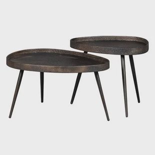 WOOOD Crude Bijzettafels - Zink - Antique Bronze - 39x71x52