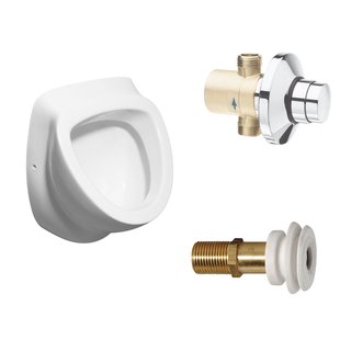 Urinoir Set Sapho Isvea Met Drukplaat En Afvoer Wit