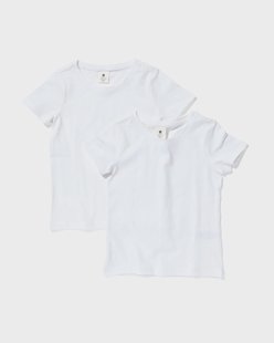 HEMA Kinder t-shirts biologisch katoen - 2 stuks wit (wit)