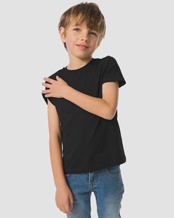 HEMA Kinder basis t-shirts stretch katoen - 2 stuks zwart (zwart)