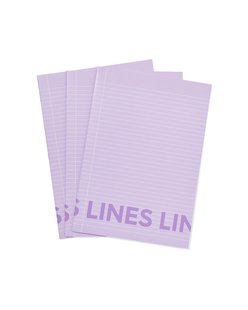 HEMA Schriften lila A4 gelinieerd - 3 stuks