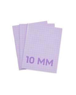 HEMA Schriften lila A5 geruit 10mm - 3 stuks