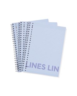 HEMA Collegeblokken blauw A4 gelinieerd - 3 stuks