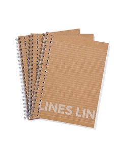 HEMA Collegeblokken kraft A4 gelinieerd - 3 stuks