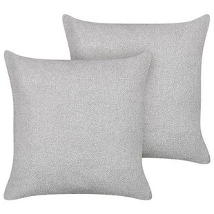 Beliani - LEUZEA - Sierkussen set van 2 - Grijs - 60 x 60 cm - Bouclé Beliani - LEUZEA - Sierkussen set van 2 - Grijs - 60 x 60 cm - Bouclé