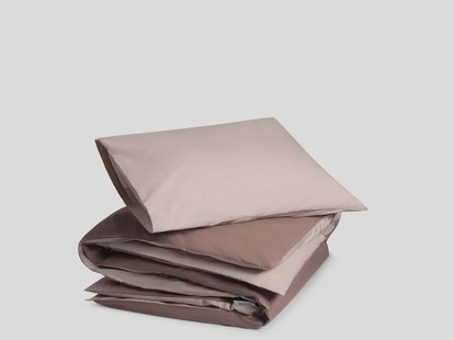 Yumeko Dekbedovertrek percal katoen double face rose/mauve 200x220 + 2/60x70 100% biologisch en fairtrade katoen, percal geweven