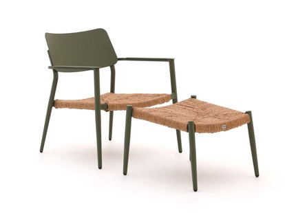 Bellagio Cino lounge tuinstoel met voetenbank stapelbaar - Laagste prijsgarantie!