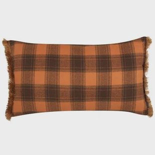 Beliani - BARJA - Sierkussen - Oranje|Zwart - 40 x 70 cm - Polyester