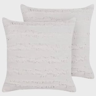 Beliani - MAKNEH - Sierkussen set van 2 - Wit - 45 x 45 cm - Katoen