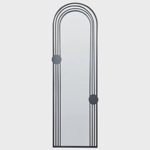 Beliani - TROUY - Wandspiegel - Zwart- 45 x 146 cm - Metaal