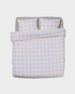 HEMA Dekbedovertrek 200x200/220cm zacht katoen ruiten lila (multi)