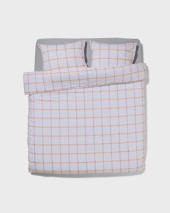 HEMA Dekbedovertrek 240x200/220cm zacht katoen ruiten lila (multi)