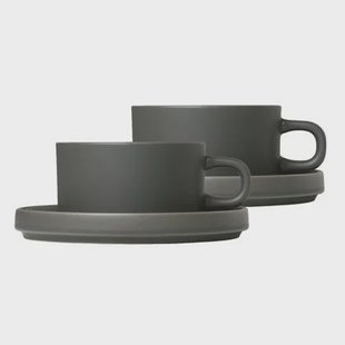 Blomus Kopjes en Schotel Pilare Agave Green 170 ml - 2 Stuks