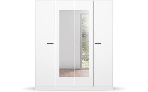 Goossens Basic Kledingkast Florenz, 4-deurs 2 spiegeldeuren - 181 cm breed