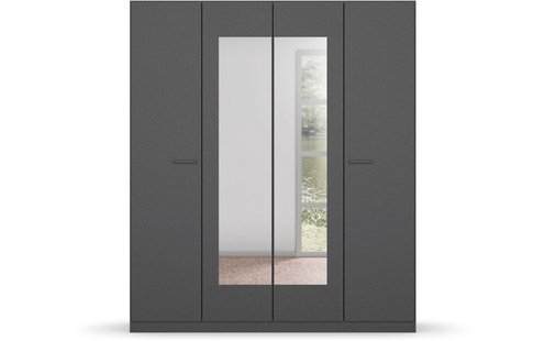 Goossens Basic Kledingkast Florenz, 4-deurs 2 spiegeldeuren - 181 cm breed