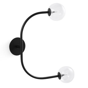 Dubbele wandlamp in metaal en glas, Macha