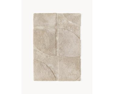 Pluizig hoogpolig vloerkleed Jade met een verhoogde hoog-laag structuur