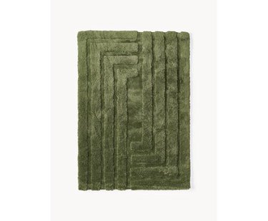 Pluizig hoogpolig vloerkleed Gen&egrave;ve met verhoogde hoog-laag structuur