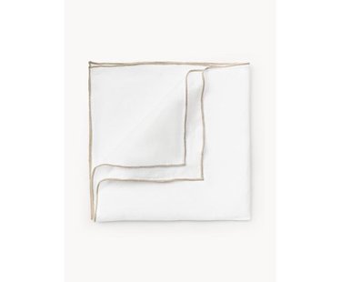 Stoffen servetten Kennedy van linnen met bies, 4 stuks