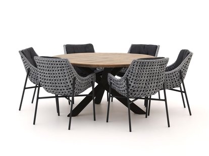 Manifesto Novara/ROUGH-Y ø150cm dining tuinset 7-delig - Laagste prijsgarantie!