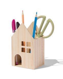 HEMA Pennenhouder hout huisje 14cm