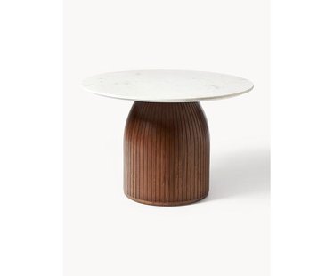 Ronde eettafel Nelly met marmeren tafelblad, in verschillende formaten