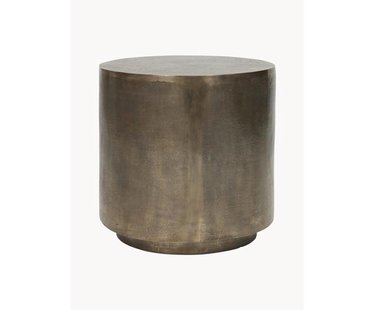 Ronde metalen bijzettafel Rota met antieke afwerking