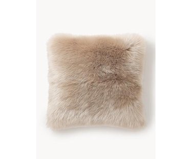 Zachte kussenhoes van imitatievacht Mathilde, glad