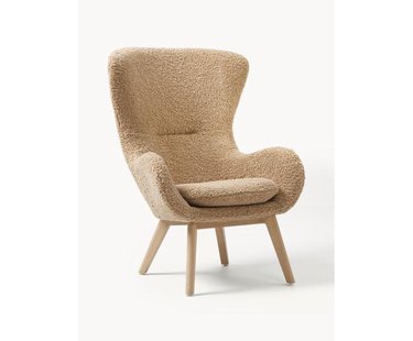 Teddy fauteuil Wing met houten poten