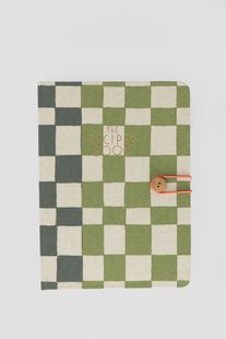 Groen geblokt linnen receptenboek