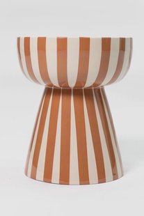 Terracotta gestreepte mushroom bijzettafel